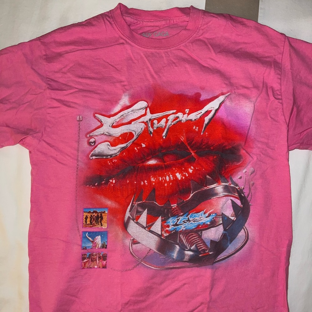 Chromatica Merch Lady Gaga T-Shirt Stupid Love Pink Medium